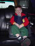 Daniel in the limo, check out the cheesy grin.