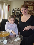 Abby and Aunt Adrianne working on Pumpkin Pie