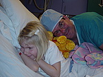 Abby and Dr. Shafron--Abby was being shy girl.
